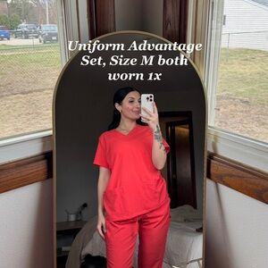 Uniform Advantage Vivid Red Women's Scrub Set